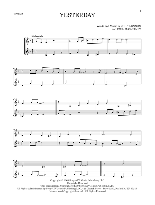 Yesterday - The Beatles (Violin Duet)