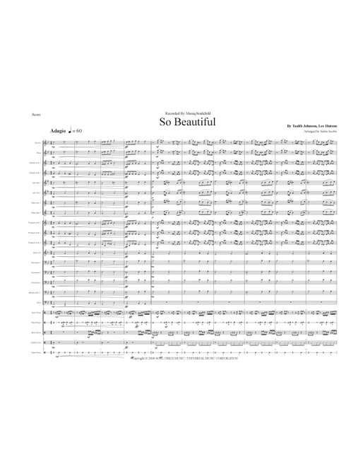 So Beautiful (Arr. JUSTIN JACOBS) - Lee Hutson, Taalib Johnson (Marching Band)