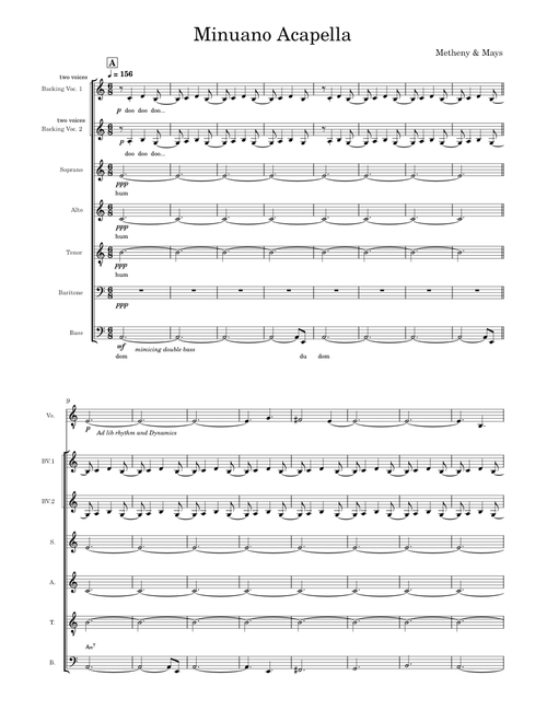 Minuano six-eight – Pat Metheny (Draft)