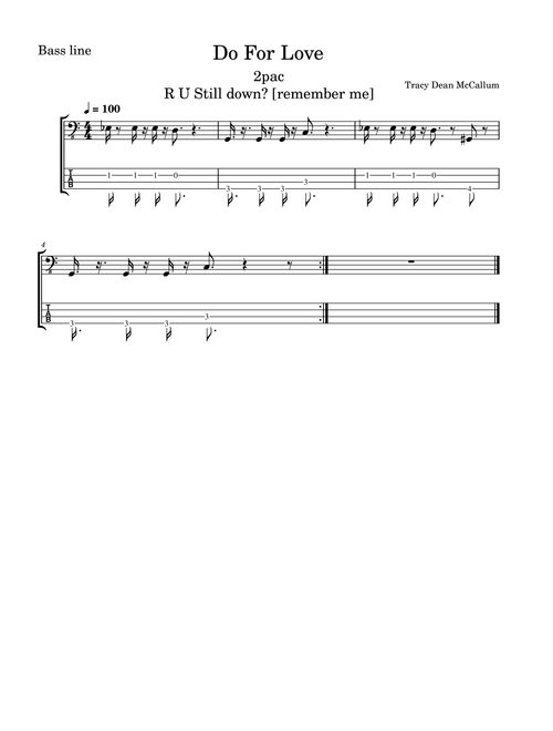 Do For Love (Arr. Tracy Dean McCallum) - 2Pac (Bass Tab)