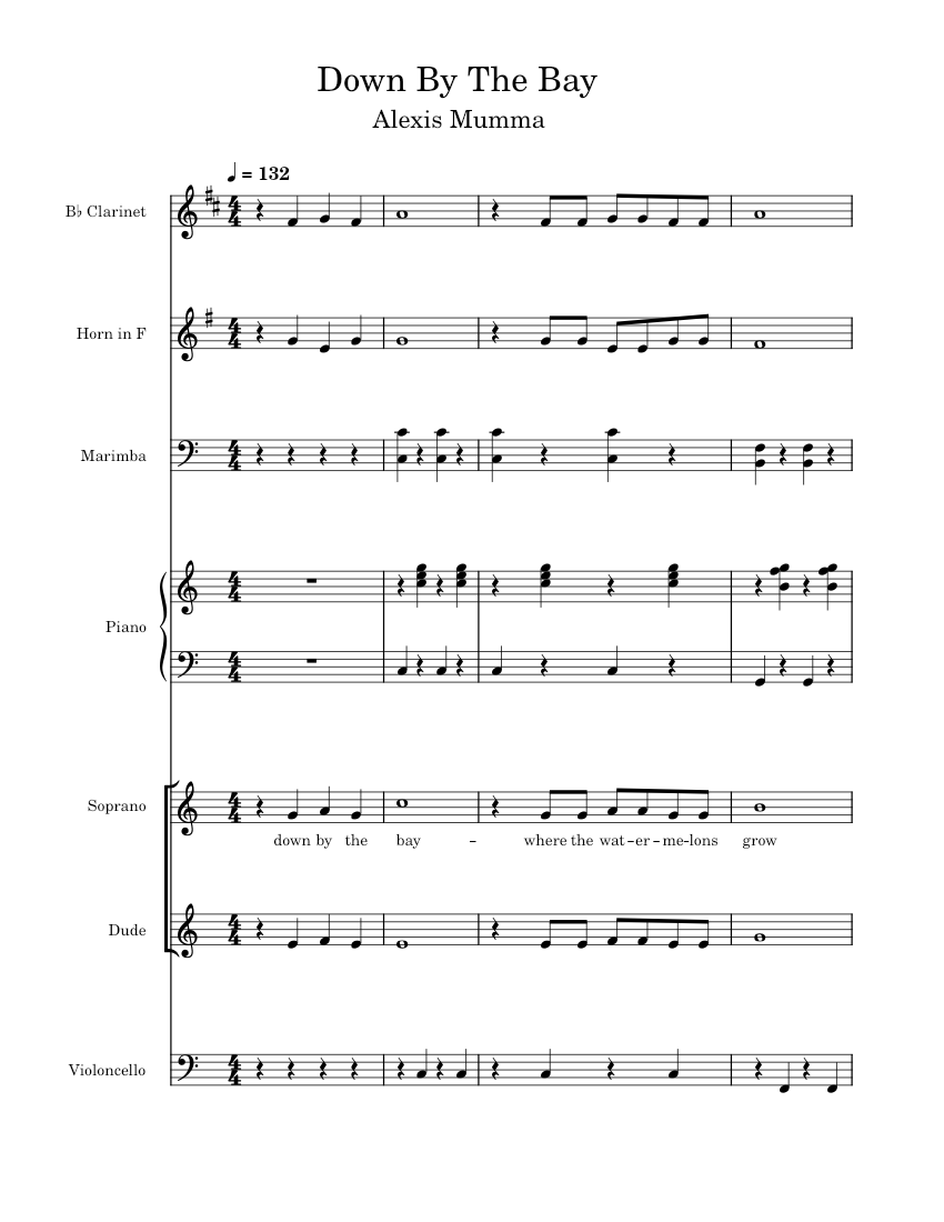 Down by the bay Misc Traditional Down By The Bay piano tutorial