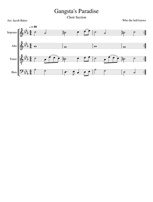 Gangsta's Paradise Choir Part