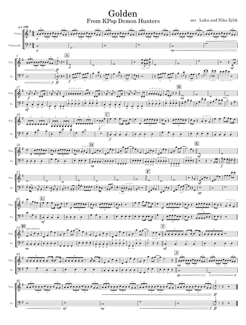 Golden – KPop Demon Hunters Violin Cello Duet