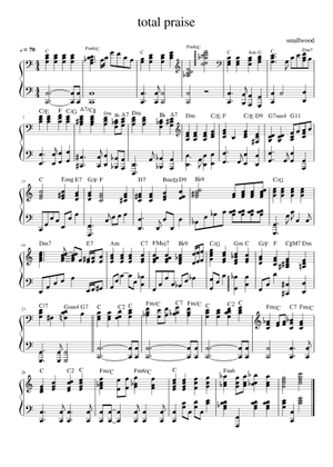 Total praise - Richard Smallwood Sheet Music for Piano, Bass