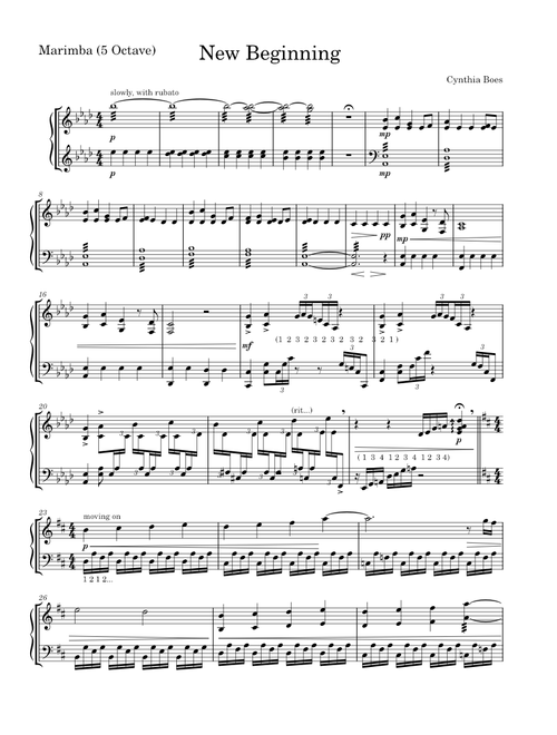 New Beginning - Marimba Solo (5 Octave)