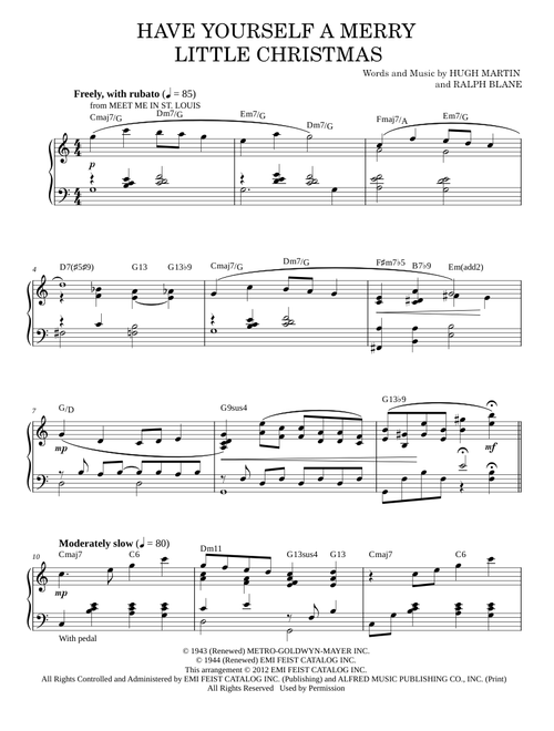 Have Yourself A Merry Little Christmas [Jazz version] (arr. Brent Edstrom) - Frank Sinatra, Ralph Bl (Piano Solo)