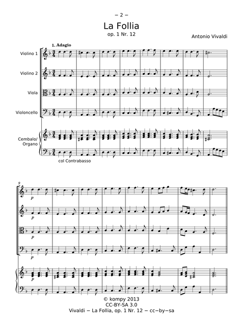 La Follia from Sonata Op.1 No 12/RV 63 - Antonio Vivaldi