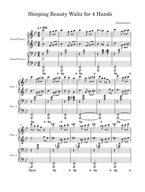 Waltz from sleeping beauty – Pyotr Ilyich Tchaikovsky (arr. 4 hand by Rachmaninoff)