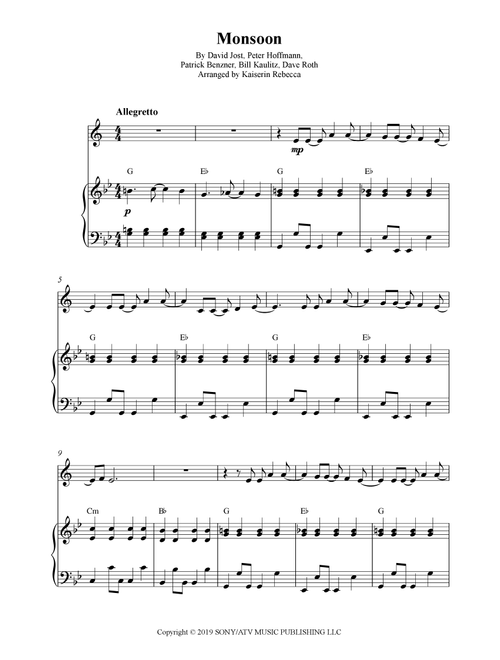 Monsoon (Arr. Kaiserin Rebecca) - Tokio Hotel (Trumpet and Piano)