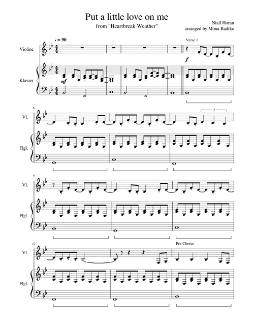 Put a little love on me (Niall Horan) - Piano and Violin