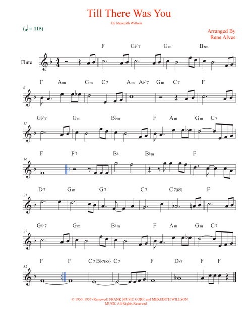 Till There Was You (Arr. Rene Alves) - The Beatles (Flute Solo)