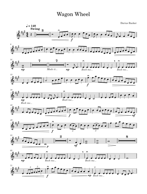 Wagon wheel – Darius Rucker for Violin