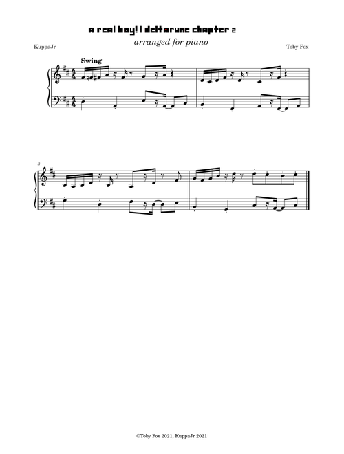 A Real Boy! | Deltarune Chapter 2 (Piano Arrangement)
