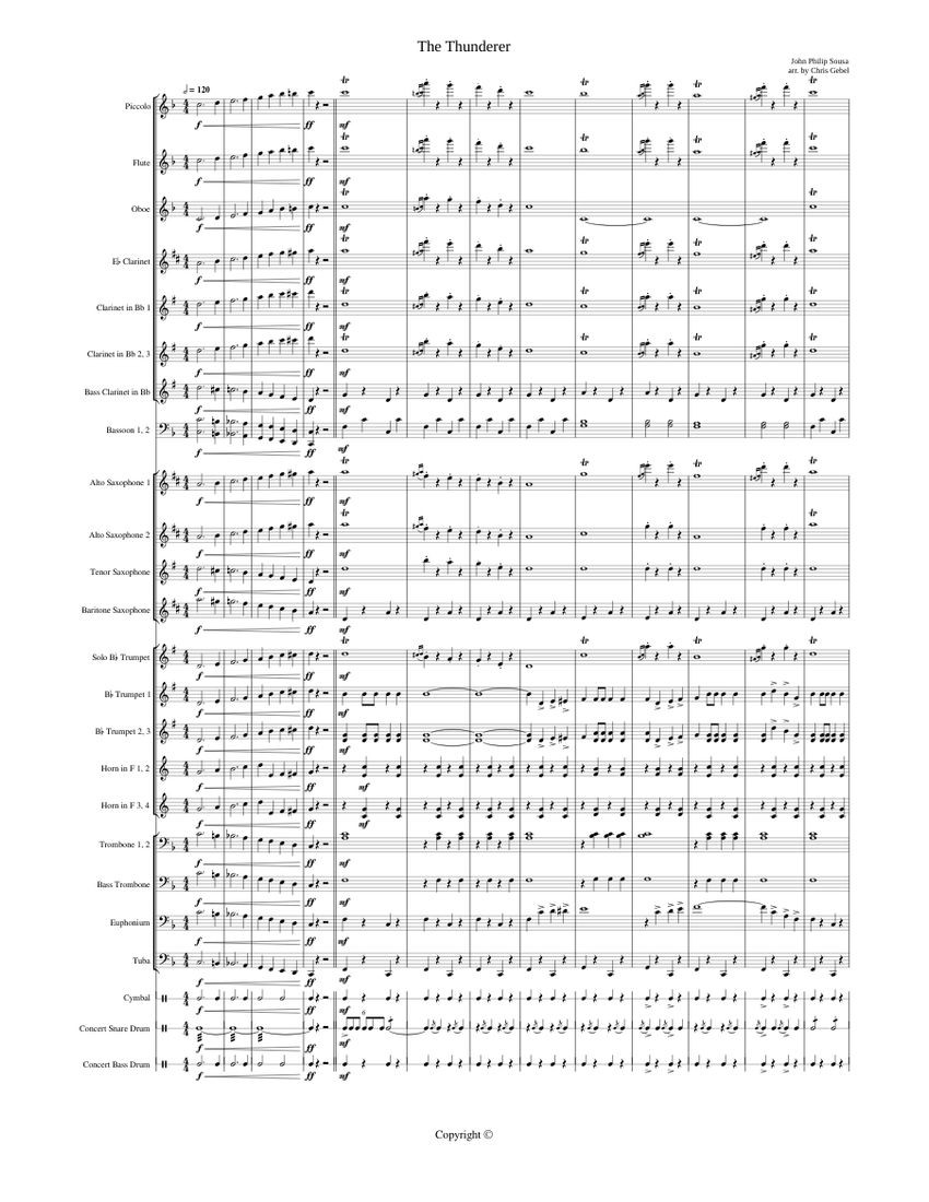 The Thunderer Sheet Music for Euphonium, Tuba, Trombone
