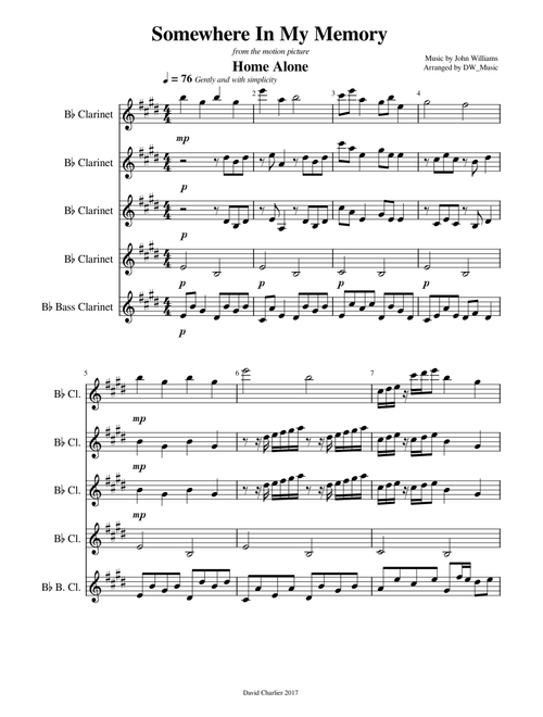 Somewhere In My Memory – John Williams Clarinet Quintet: