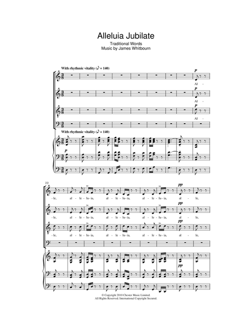 Alleluia Jubilate - James Whitbourn (Choral, SATB)