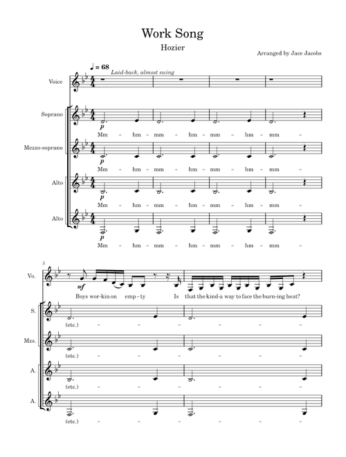 Work Song - Hozier [SSAA]