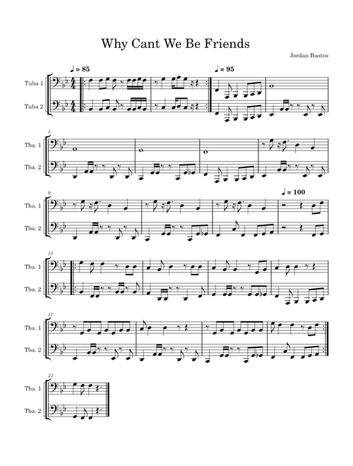 Why Cant We Be Friends Tuba Fanfare