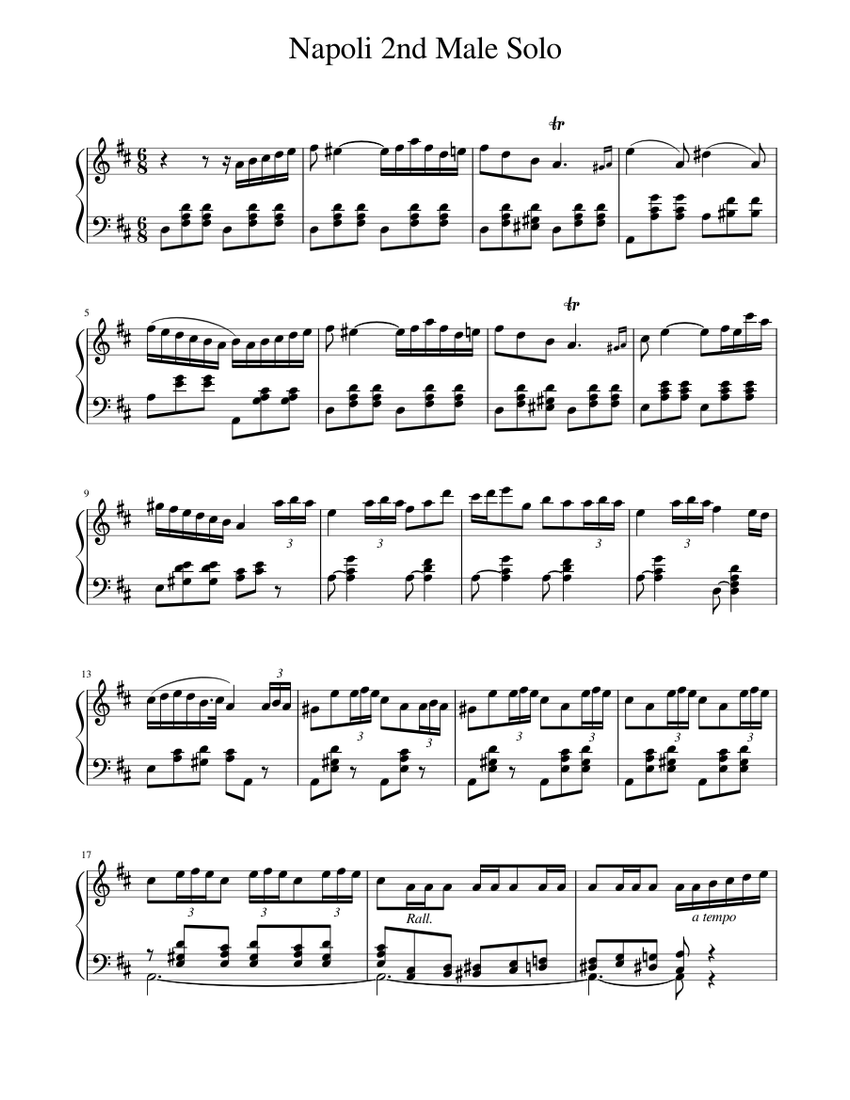 Napoli 2nd male solo Sheet Music for Piano (Solo) | MuseScore.com