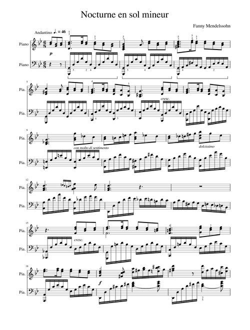 Nocturne in G minor - Fanny Mendelssohn