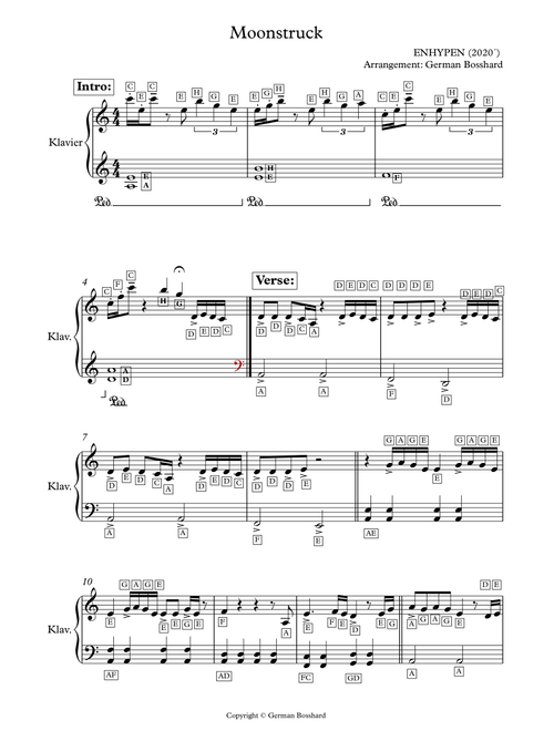 Moonstruck (Arr. German Bosshard) - Enhypen (Piano Solo)
