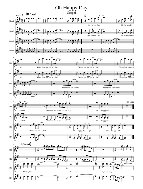 Oh Happy Day quatuor