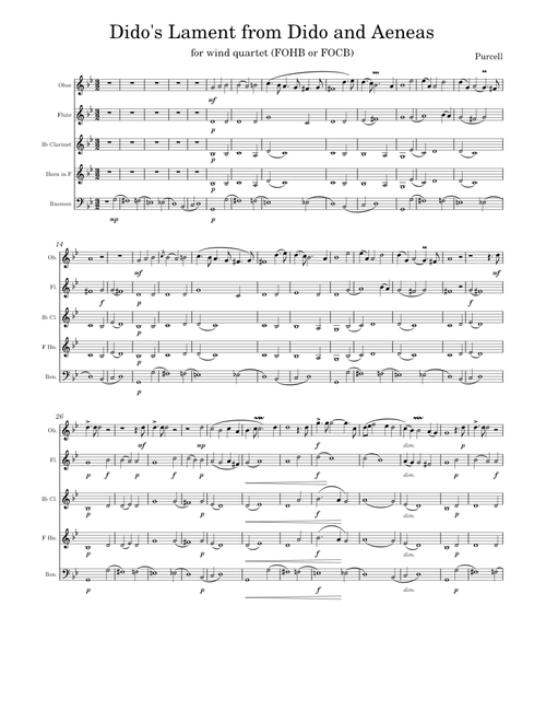 Dido's lament from Dido and Aeneas - Purcell