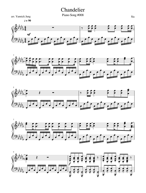 Chandelier - Sia - Piano Arrangement