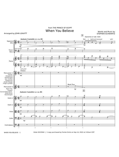 When You Believe - Stephen Schwartz