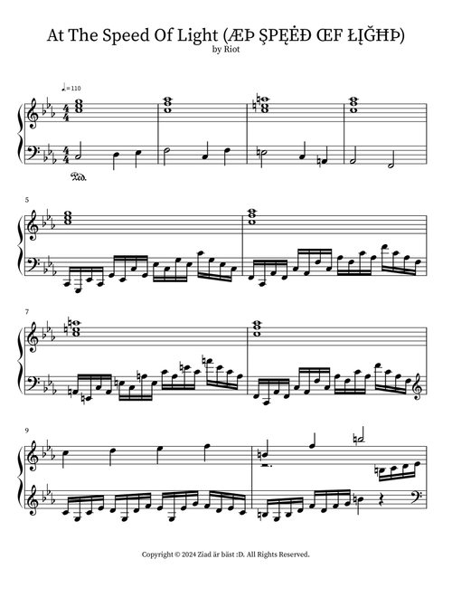 At The Speed Of Light (ÆÞ ŞPĘĖÐ ŒF ŁĮĞĦÞ) - Riot (Piano Solo)