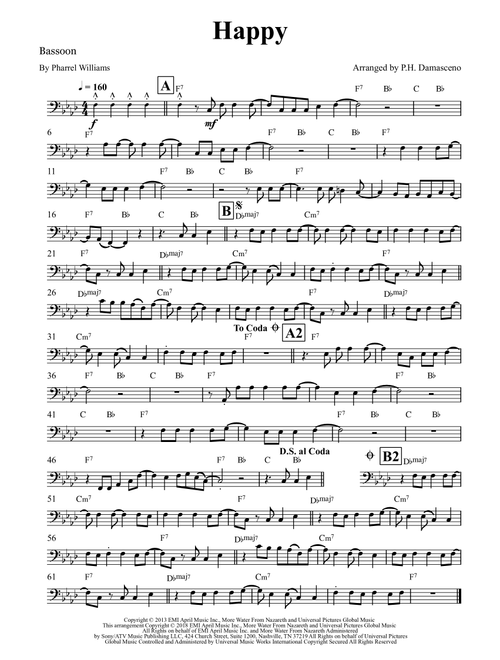 Happy (Arr. P.H. Damasceno) - Pharrell (Bassoon Solo)