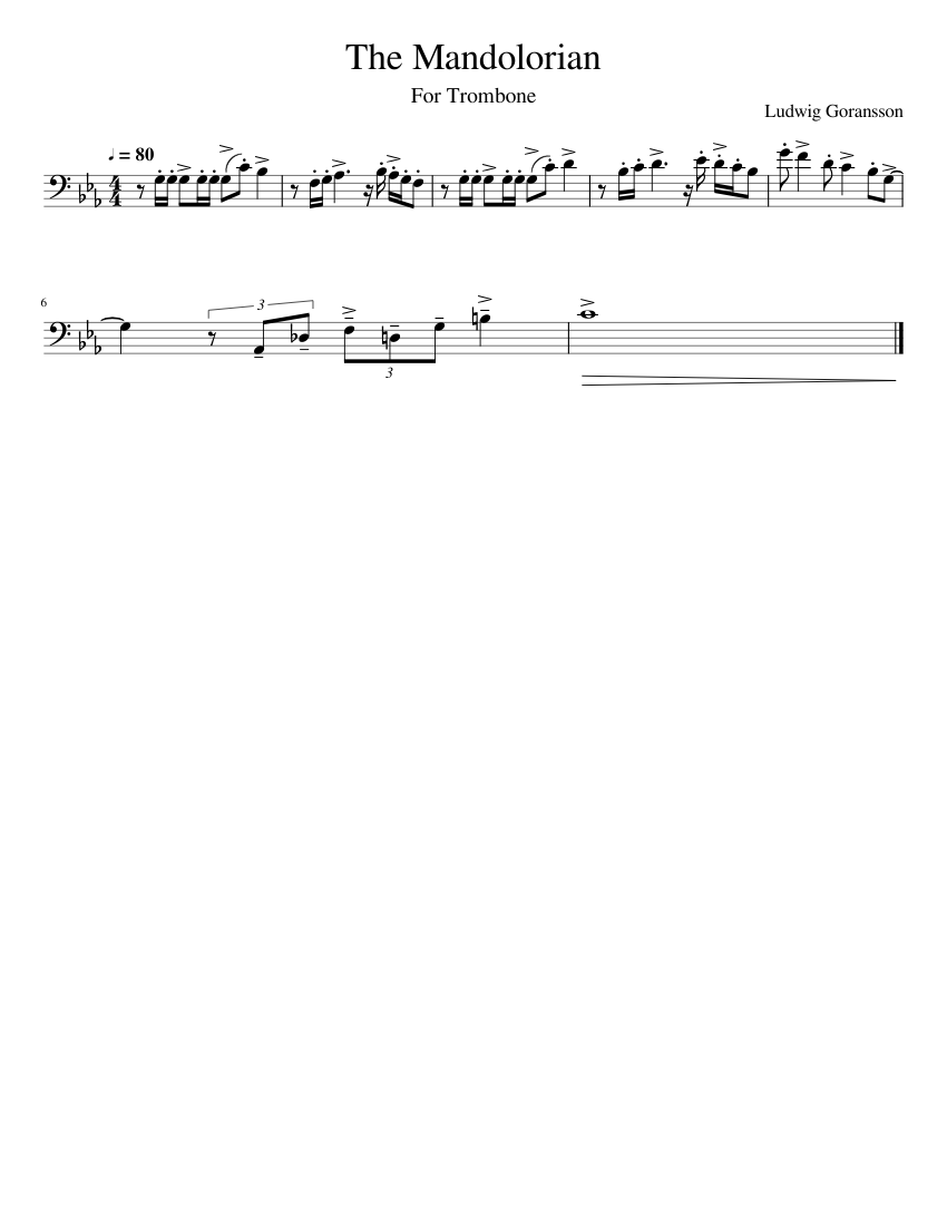 Star wars trombone music online