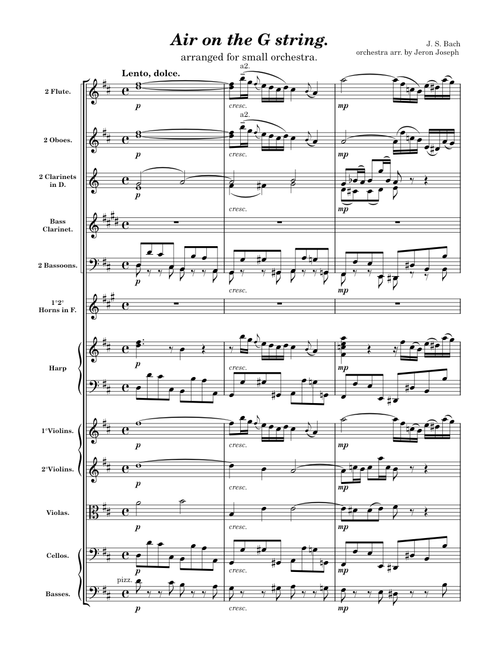 Air on the G string for small orchestra
