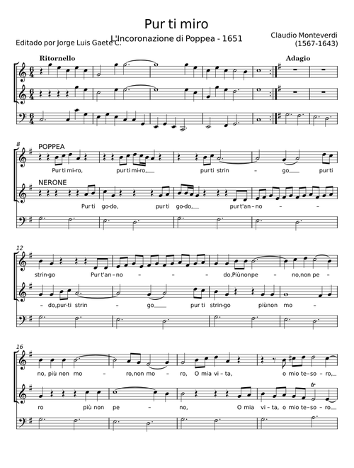 Pur ti miro - Claudio Monteverdi