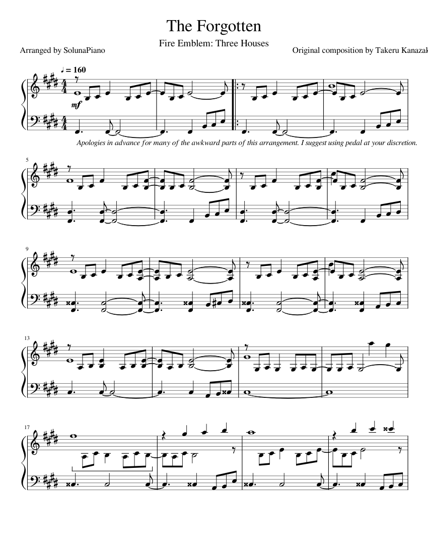 The Forgotten (Abyss Theme) - Fire Emblem: Three Houses Piano