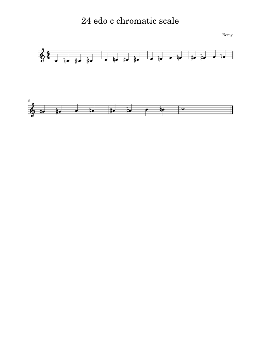 24 edo c chromatic scale Sheet Music for Piano (Solo) easy | MuseScore.com