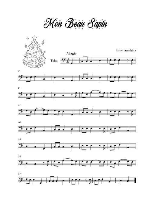 Mon Beau Sapin (for Tuba) (Arr. Cadenza Editions) - Ernst Anschütz (Tuba Solo)