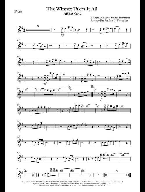 The Winner Takes It All (Arr. Antônio S. Fernandes) - ABBA (Flute Solo)