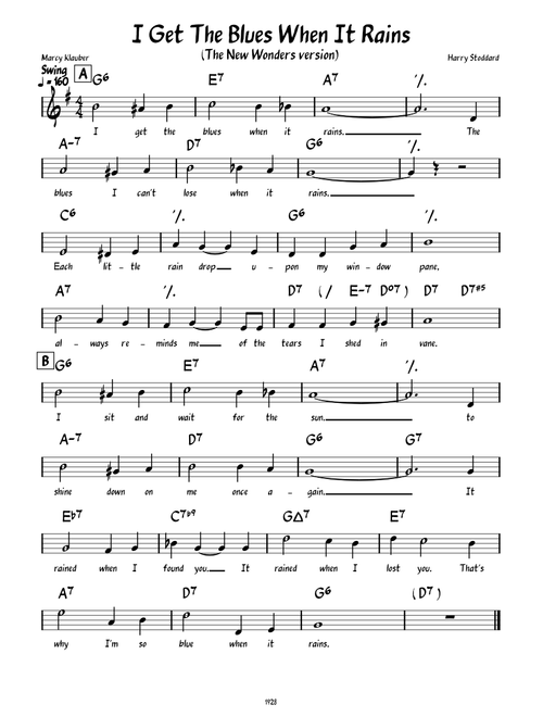 I Get The Blues When It Rains (New Wonder) – Harry Stoddard