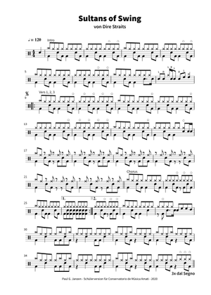 Sultans of Swing - Dire Straits (1978) Sheet Music for Vocals