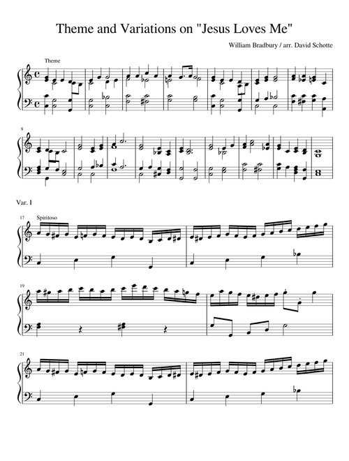 Theme and Variations on "Jesus Loves Me"