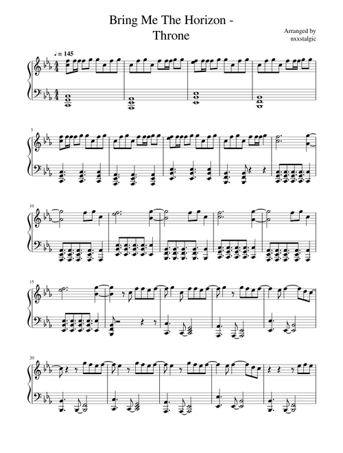 Bring Me the Horizon — Throne (Piano Cover)