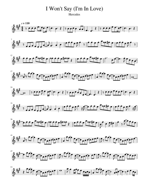 I Won't Say  I'm In Love (Hercules) Saxo