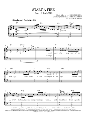 Start A Fire - John Legend, John Stephens (Easy Piano)