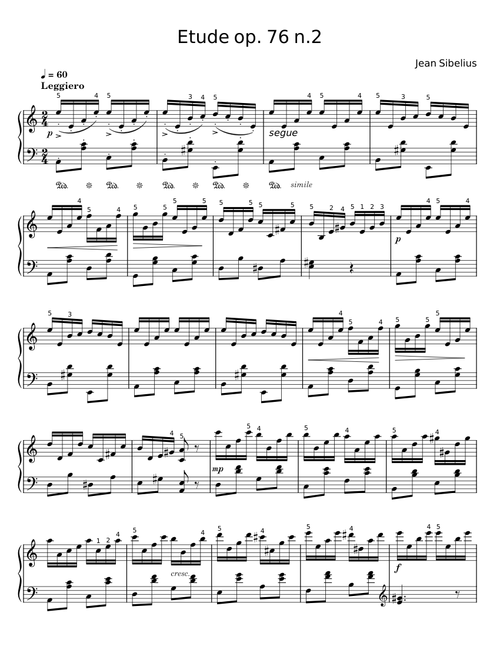Etude op. 76 n.2 - Jean Sibelius