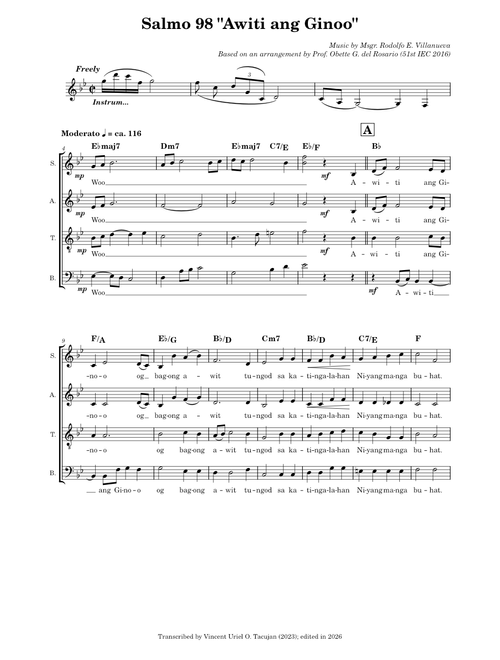 Salmo 98 (Awiti ang Ginoo) – Rudy Villanueva