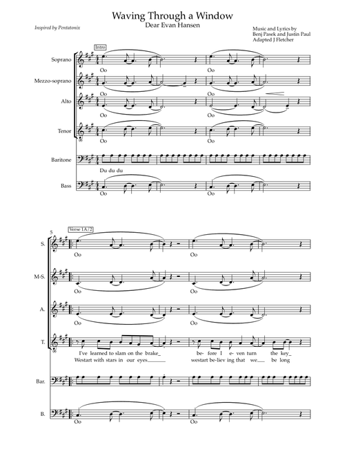 Waving Through A Window (Arr. Janelle Colville Fletcher) - Benj Pasek, Justin Paul (Choral, SATB divisi)