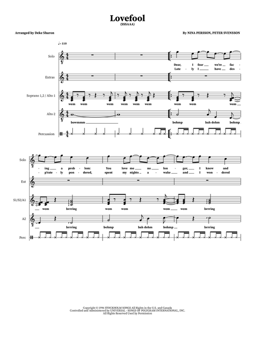 Lovefool (Arr. Deke Sharon) - The Cardigans (Choral)