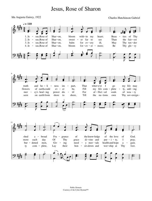 Jesus, rose of sharon - Charles H. Gabriel