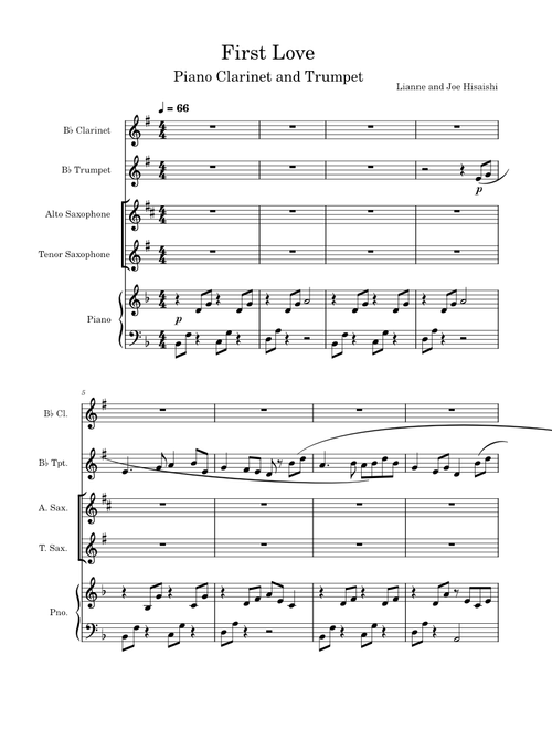 First Love – Joe Hisaishi - 5 instruments